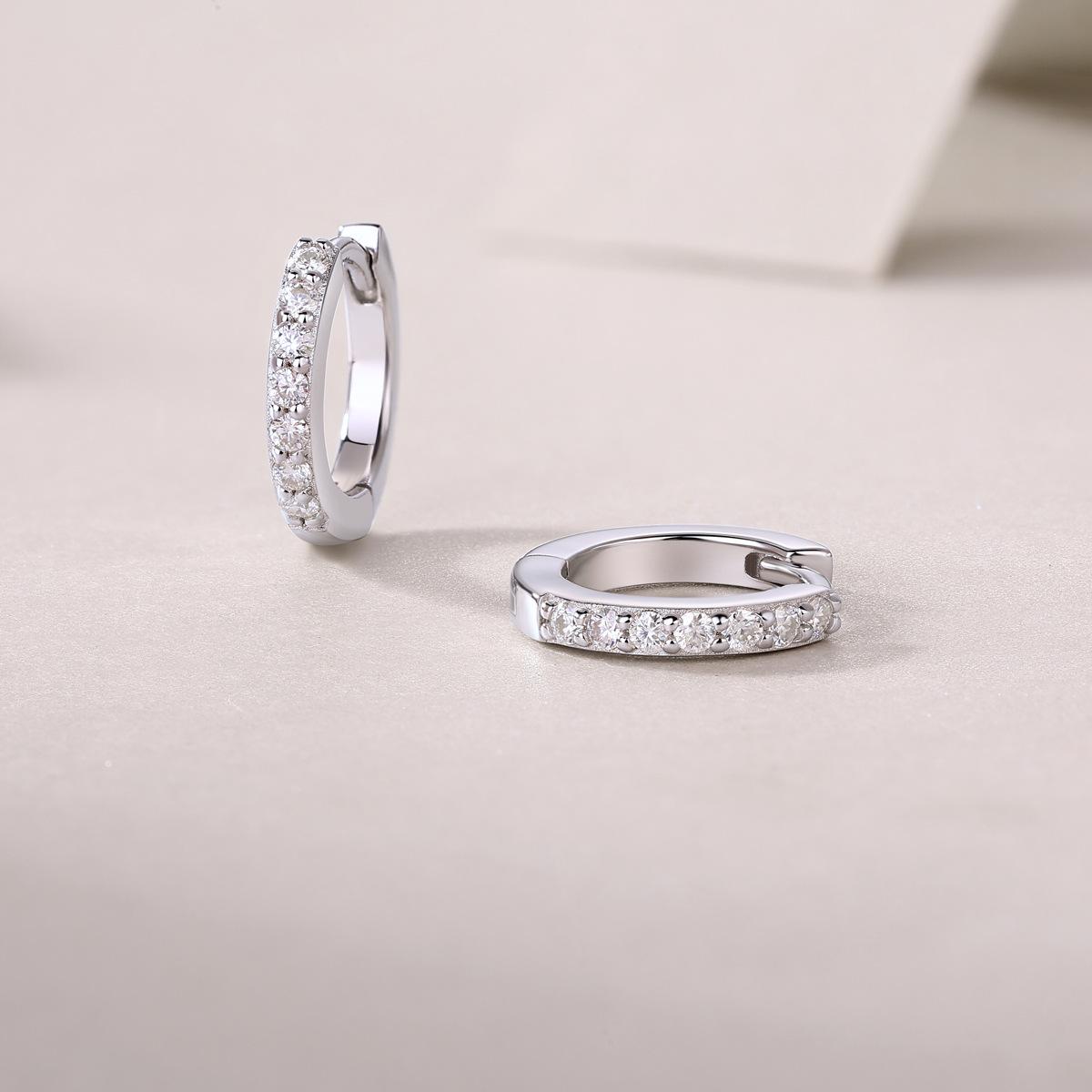 [Certainty] Synthetic Moissanite Hoop Earrings Gifts for Women 925 Sterling Silver with 18K White Gold Plated Hypoallergenic Lab Create Diamond Dangle Earrings Birthday Anniversary Party Gifts