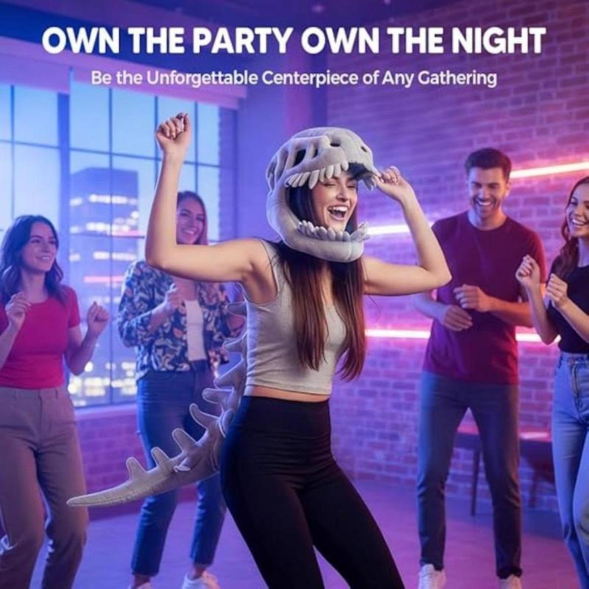 Realistic Dinosaur Skeleton Costume Set for Adults and Kids – Soft Plush Mask Hood with Spinal Backpiece, Wearable Halloween Role Play Party Outfit for Jurassic Cosplay Realistic Dinosaur Skeleton Costume Set for Adults and Kids – Soft Plush Mask Hood with Spinal Backpiece, Wearable Halloween Role Play Party Outfit for Jurassic Cosplay