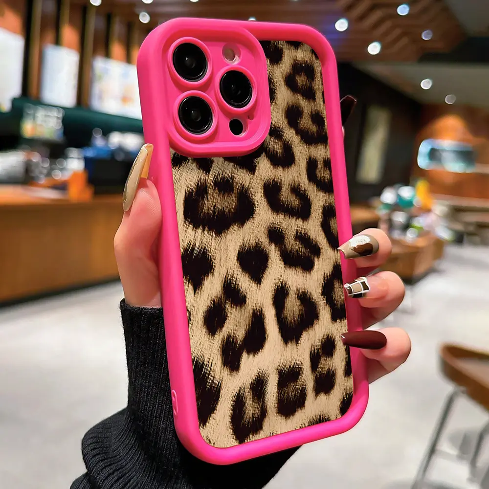 Phone Case: Rose Red Leopard Pattern For iPhone 17 16 15 14 13 12 11 PRO MAX PLUS 17AIR 16E 17E 13mini 12mini XSMAX X XS Samsung S26 S25 S24 S23 S22 S21 ULTRA PLUS A54 A53 A52 A36 A35 A33Surprise Gift for Him Her Protective Matte Soft TPU Phone Case