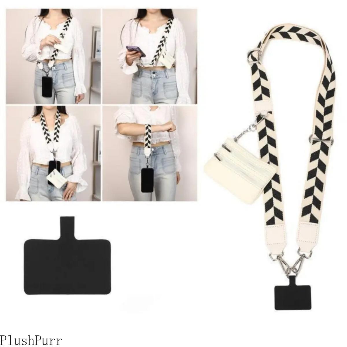 TikTokShopBlackFriday 4-Pack Crossbody Phone Wallet Straps with Adjustable Zipper Pocket, Hands-Free Cellphone Bag for Women, Lightweight Travel Purse for Daily Use, Beige Smartphone Holder, Ideal Gift for Mother's Day or Birthdays