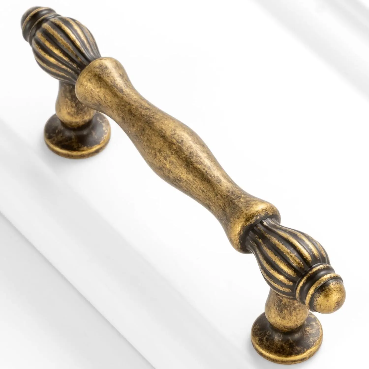 10 Pack 3 Inch Antique Brass Vintage Cabinet Pulls Handles 2510 Hardware for Kitchen Cabinets Drawers Dressers Cupboards Bedroom Bathroom