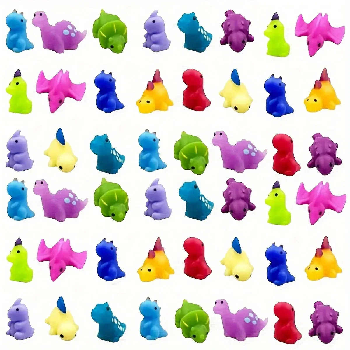 Dinosaur Squishy Toys - Kawaii Mochi Stress Relief Animals for 10-12 Years Girls & Boys, Adorable Dinosaur Designs, Relaxing ASMR Unisex Elastane Slime Party Favors & Birthday Gifts, Slime & Squishy Toys
