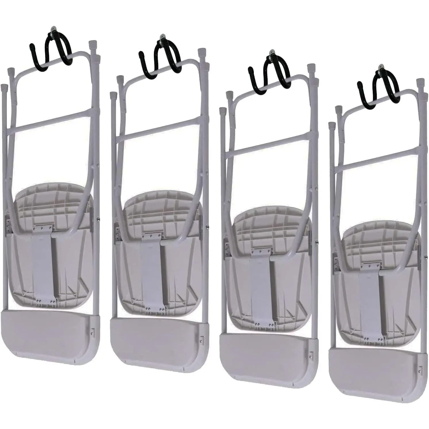 4 Pack Chair Storage Rack, Wall Mounted Folding Chairs Organizer and Hanger, Garage Storage Tool Organizer Rack Tools Garage Organization Wall Mount Rack Hanger for , Garage, No Chair
