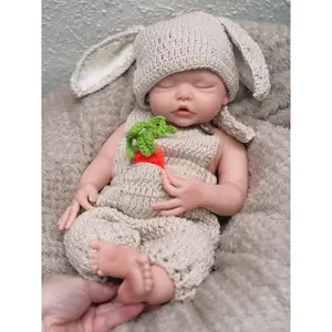 18 Inch Full Silicone Baby Doll Girl Lifelike Sleeping Reborn Real Life Weighted Newborn Doll Washable Soft Toy Educational Kids
