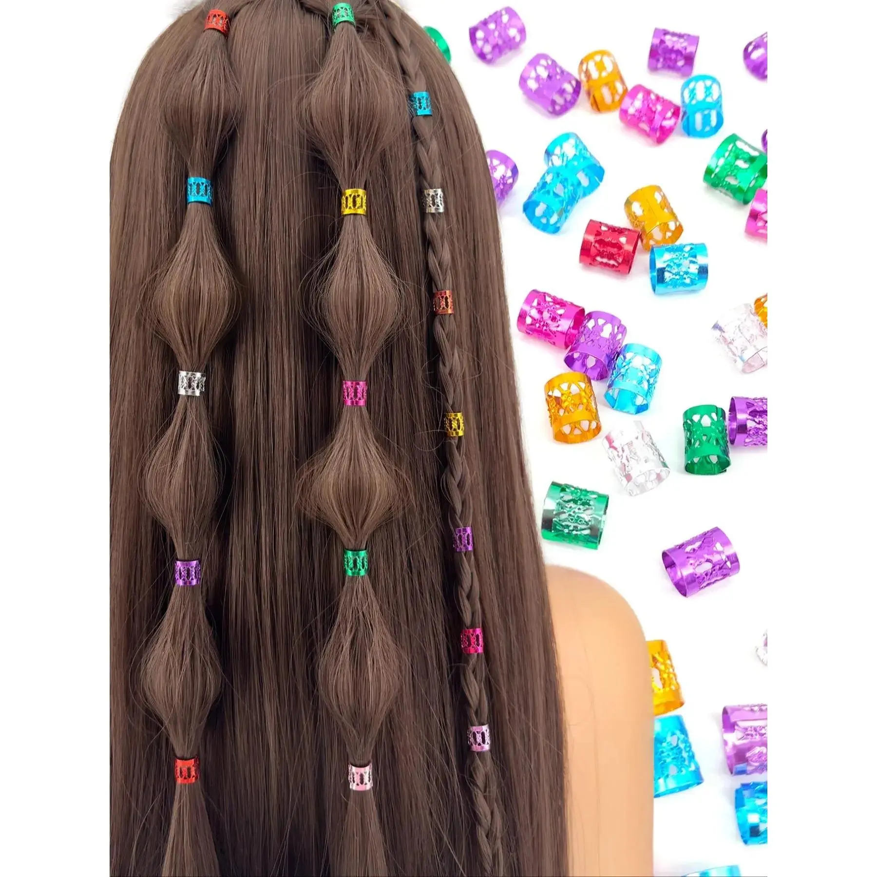 Hair Jewelry Rings for Braids and Dreadlocks, Adjustable Hair Accessories for Women and Girls