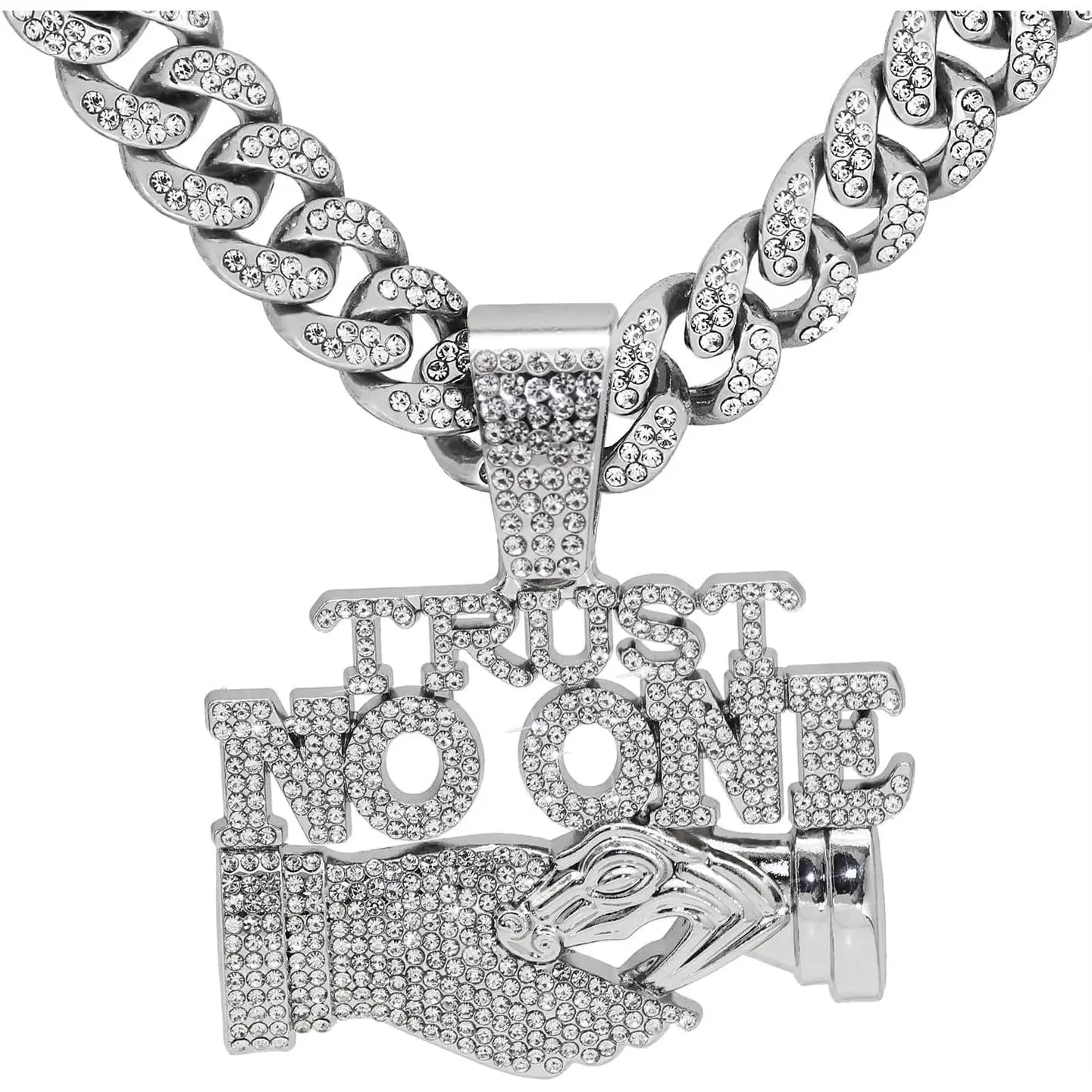 Cuban Link Chain for Men Women with Pendant,miami Ice Out  Cuban Link Necklace  Hop