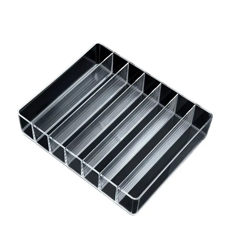 7-grid storage box, transparent plastic makeup stand, lipstick and eyeshadow holder, eyeshadow tray storage box, makeup product container, essential household item