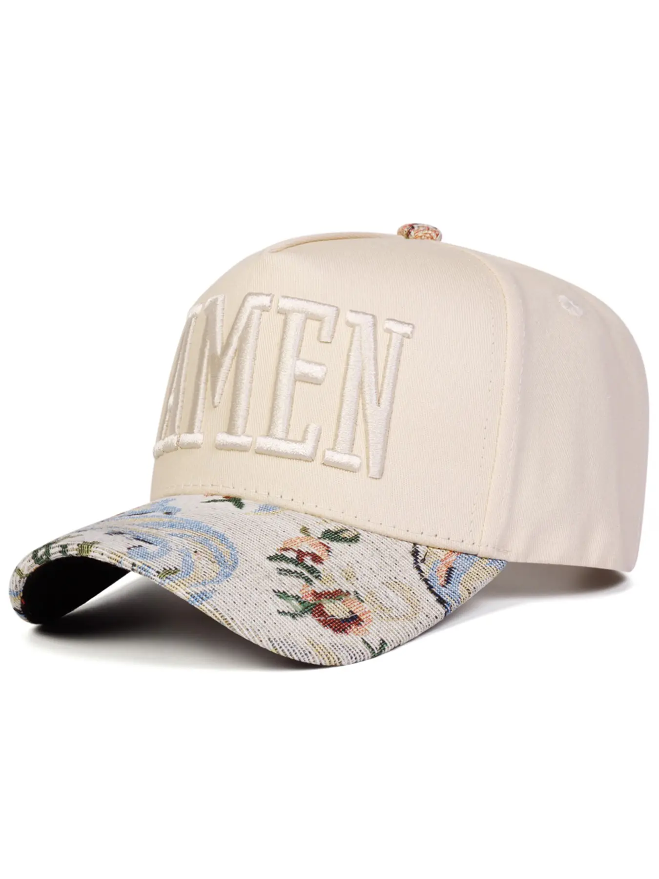 Unisex Amen Five-Panel Baseball Cap, Adjustable Sun Protection Hat for Outdoor Activities, Spring & Fall Travel, Beach Vacation