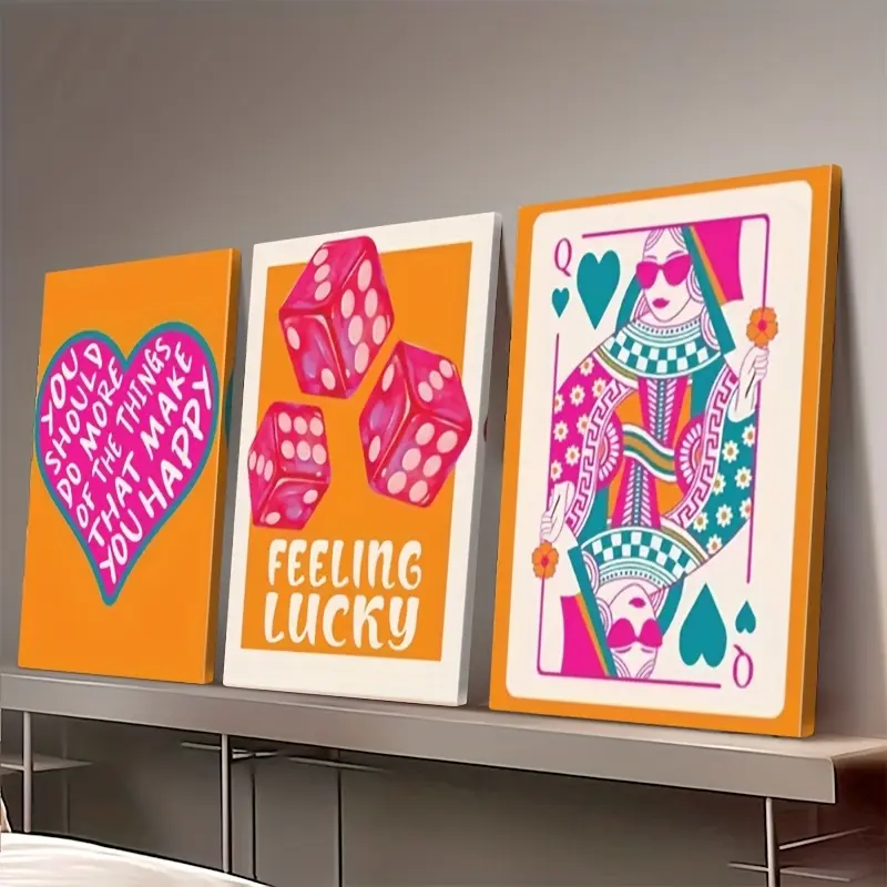 3pcs Framed Educational Wall Art Posters, Vibrant Pink College Dorm Decor, Cute Inspirational Room Decorations, Typography and Illustration Prints