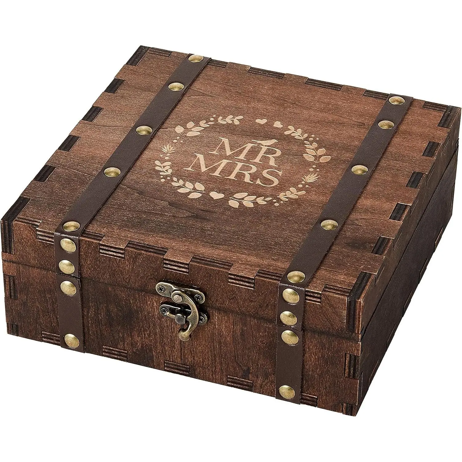 Mr and Mrs Wedding Keepsake Box for Couples, Bridal Shower Gifts for Bride to Be, 2026 Engagement Gift for Newly Engaged Couple, Wooden Memory Boxes with Lids