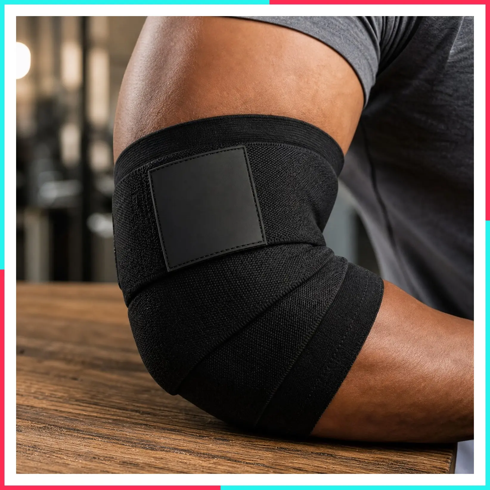 Hybrid Elbow Wraps for Weightlifting - Compression Sleeve & Adjustable Wrap Support for Bench Press, Powerlifting, Gym Training, 1 Pair, Black, Large