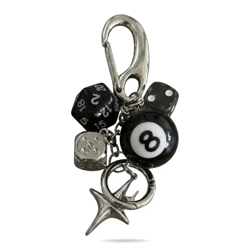 Unique Niche Lucky Hanging Charm With Braided Rope, Crafted With Alloy Parts And Natural Obsidian Beads, Creative Personalized Waist Accessory, Fashion Minimalist Pendant Ideal For Daily Wear, Bag Decor And Street Style Matching