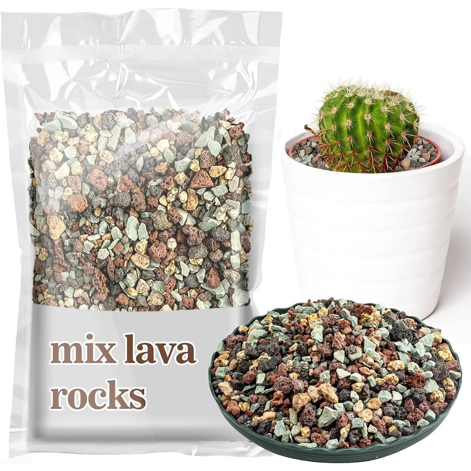 Mix Horticultural Lava  - Cactus Potting Soil Amendment 1LB | Horticultural Rocks, Succulent Cactus Bonsai Soil Rocks for Terrarium , Decorative Gravel  Drainage Rock, 1LB