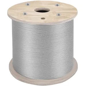 VEVOR 1/4" Stainless Steel Cable 200FT, T304 7x19 Tighter Core Cable Railing System Wire Rope Aircraft Deck Railing Kit Fence Wire