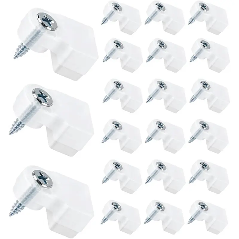 25-Pack Transparent Glass Retainer Clips with Screws - Universal Clamp, Durable Panel Holders for Fixing Window & Door Cabinet Hardware, Glass Clips