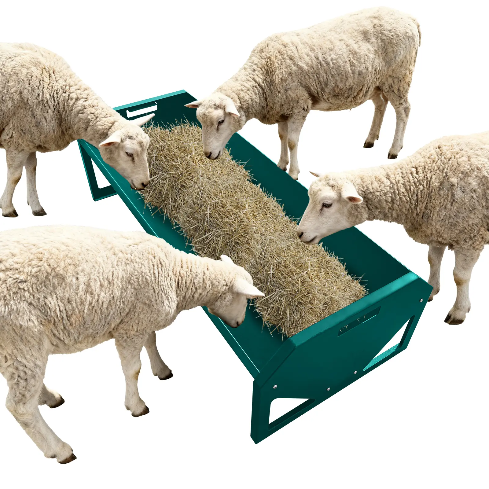 Heavy Duty 45" Steel Livestock Feeding Trough - 22 Gallon Large Capacity Feeder for Horses, Goats, Sheep, Cattle, Cows, Alpacas - Durable Hay & Water Trough for Barn or Stable Use