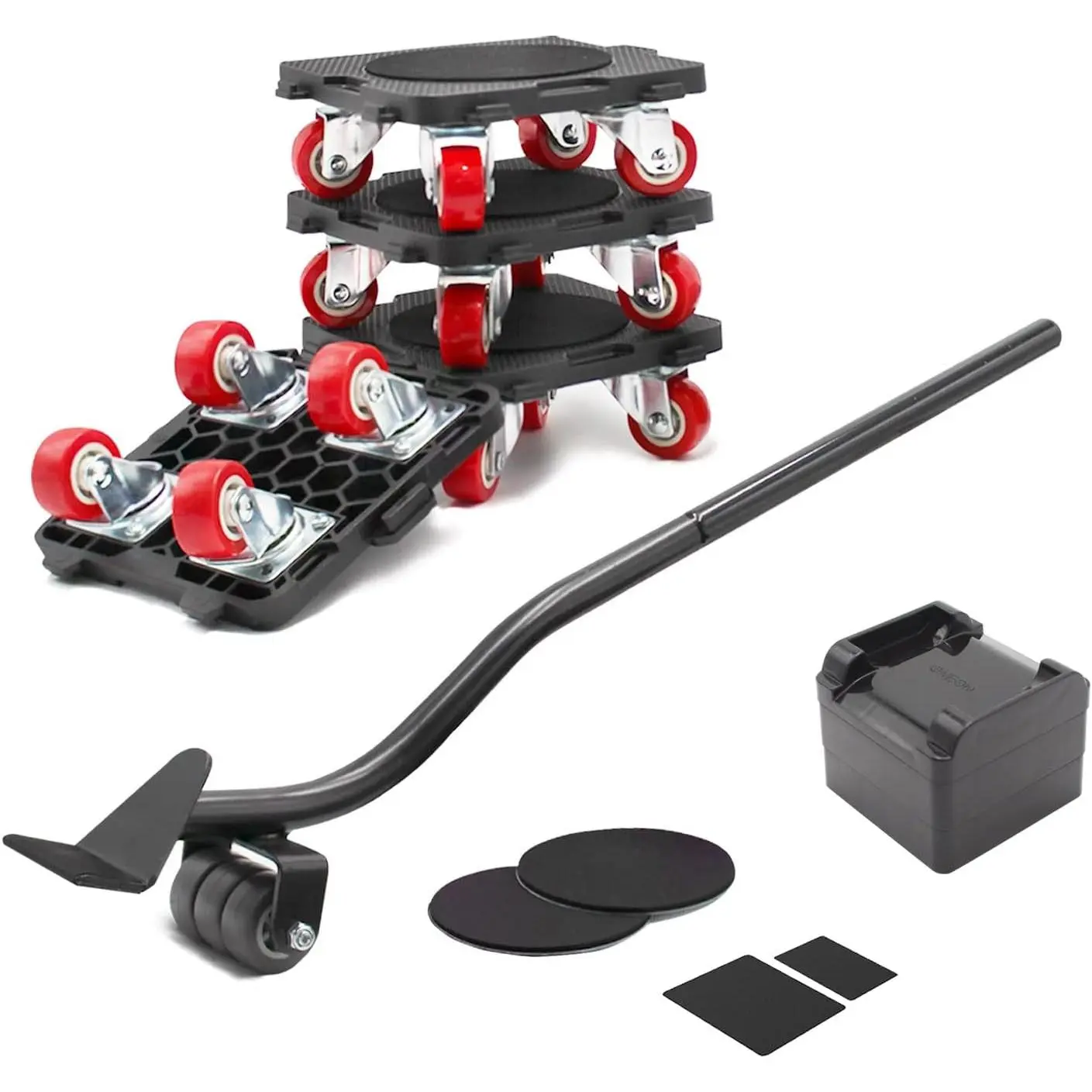 Furniture Mover with Wheels, 360° Rotation Wheels Furniture Dolly for Moving Heavy Furniture, Appliances, 660 LB Max Load Capacity with Auxiliary Lifter - Connect Dolly