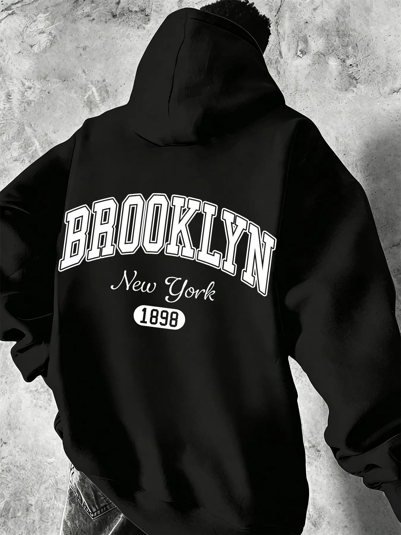 Mcd Brooklyn New York 1898 Arch Varsity Hoodie, Unisex Oversized Pullover, Nyc Vintage Streetwear, Fall Winter Casual Top