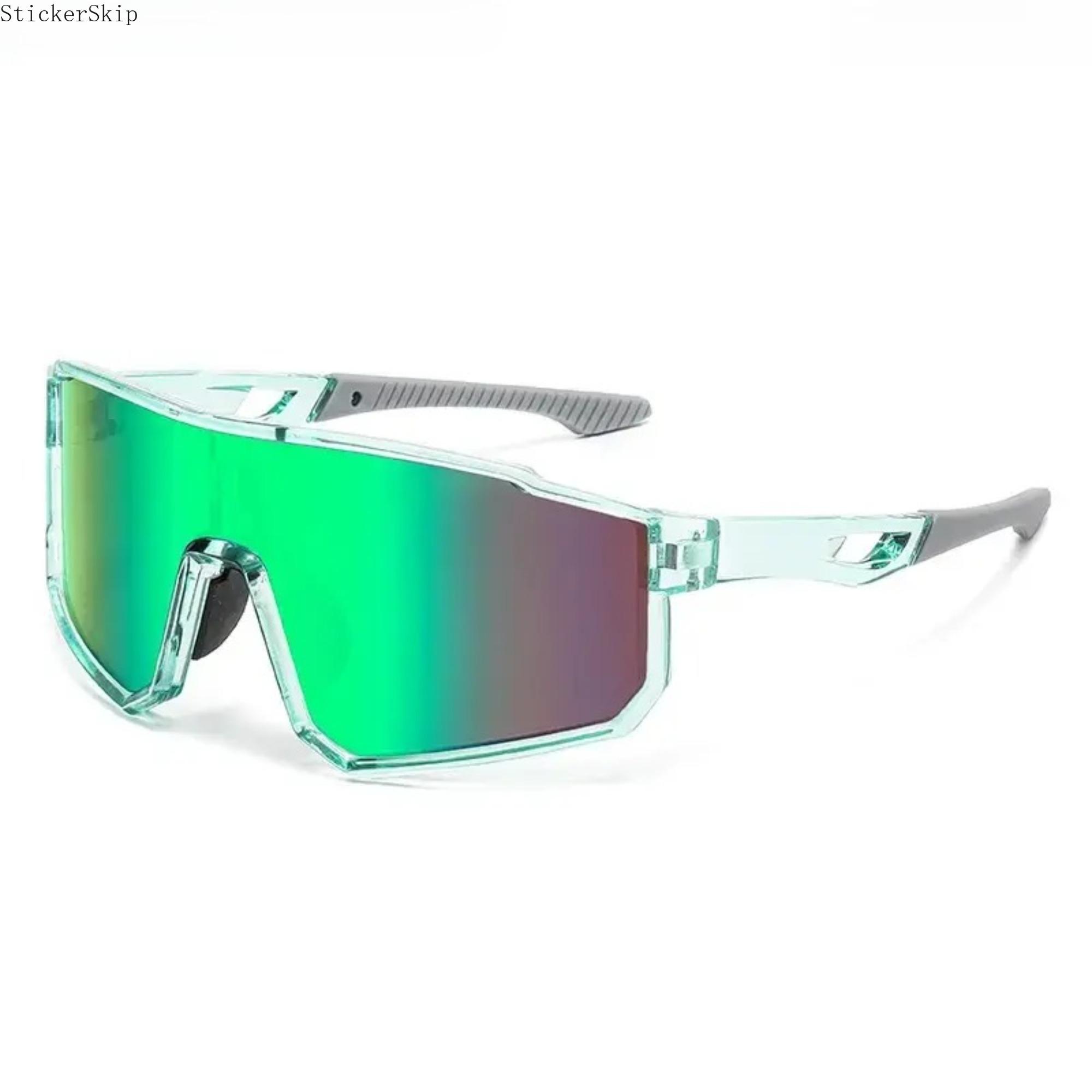 2026 NEN Unisex One Piece Wraparound Cycling Sunglasses | Colorful Mirrored Lens, UV400 & Windproof Protection, Comfort Sports Eyewear for MTB Road Bike Riding, Driving, Hiking & Daily Outdoor Activities