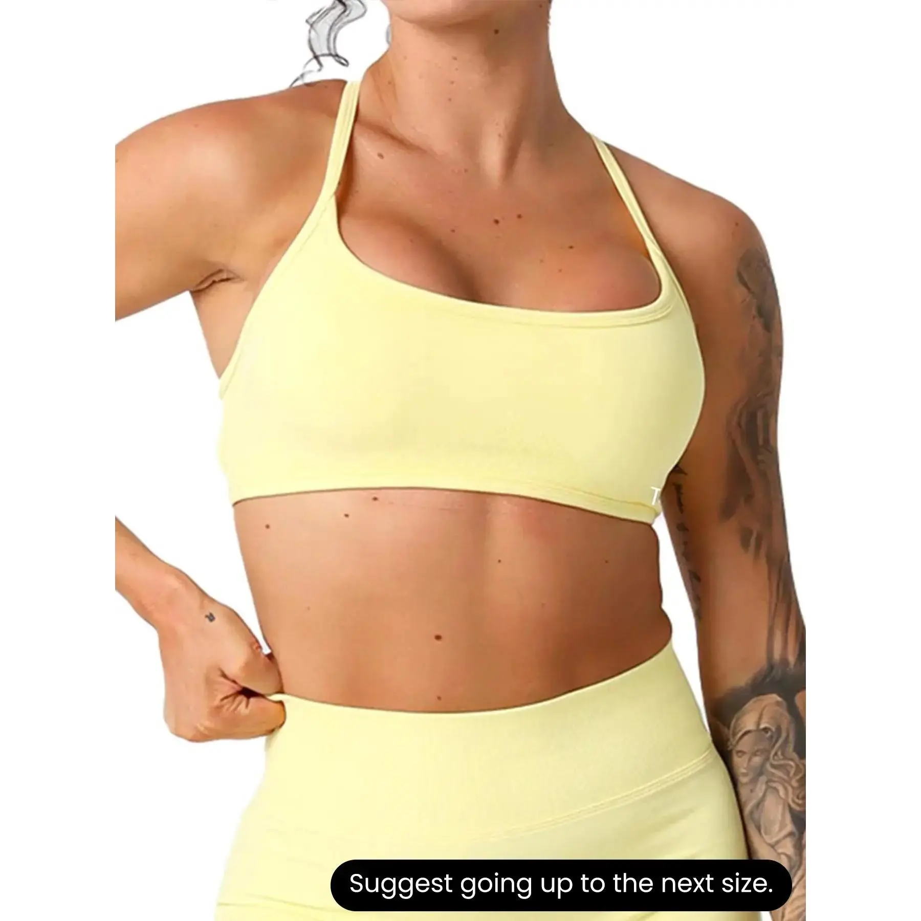 Women's Solid Color Criss Cross Backless, Breathable Comfortable Wireless Yoga Sports Bandeau Bra, Ladies Sportswear for Indoor Outdoor Wear, Gym Clothes, Workout Bras
