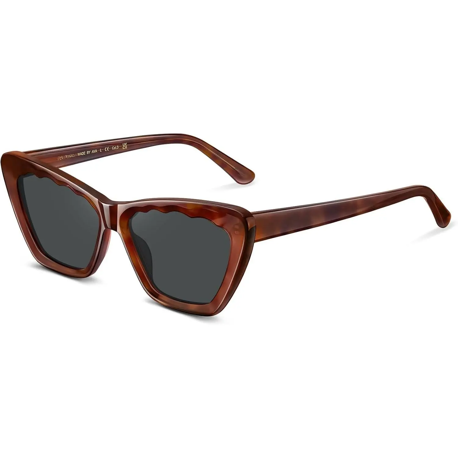 Womens  Eye Sunglasses Polarized Clear Trendy Acetate Anti-Glare