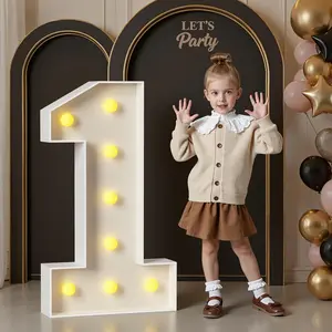 3FT Marquee Numbers, Light Up Numbers 1 for 1st 16th 21st Birthday Decorations, Big Numbers for Decorations, Large Light Up Numbers for Decor DIY Pre-Cut Foamboad Numbers