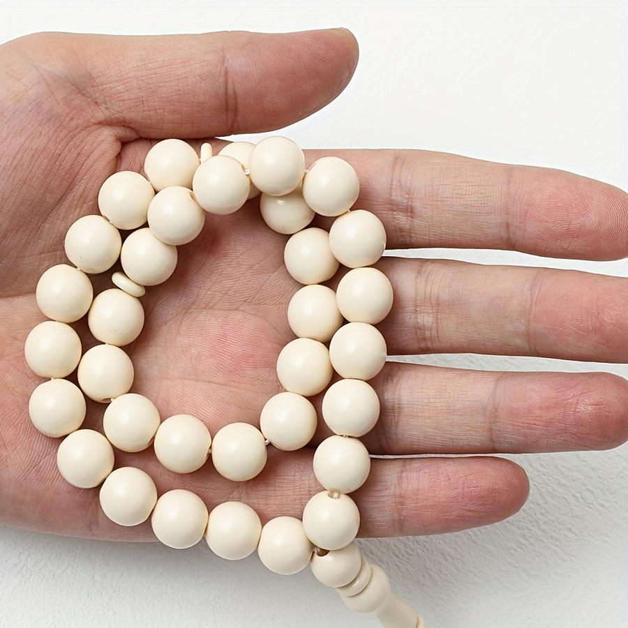[Large Beads 33pcs] Acrylic Large Beads 33pcs 12mm Wooden Imitation Tassel Prayer Muslim Arabic Bracelet