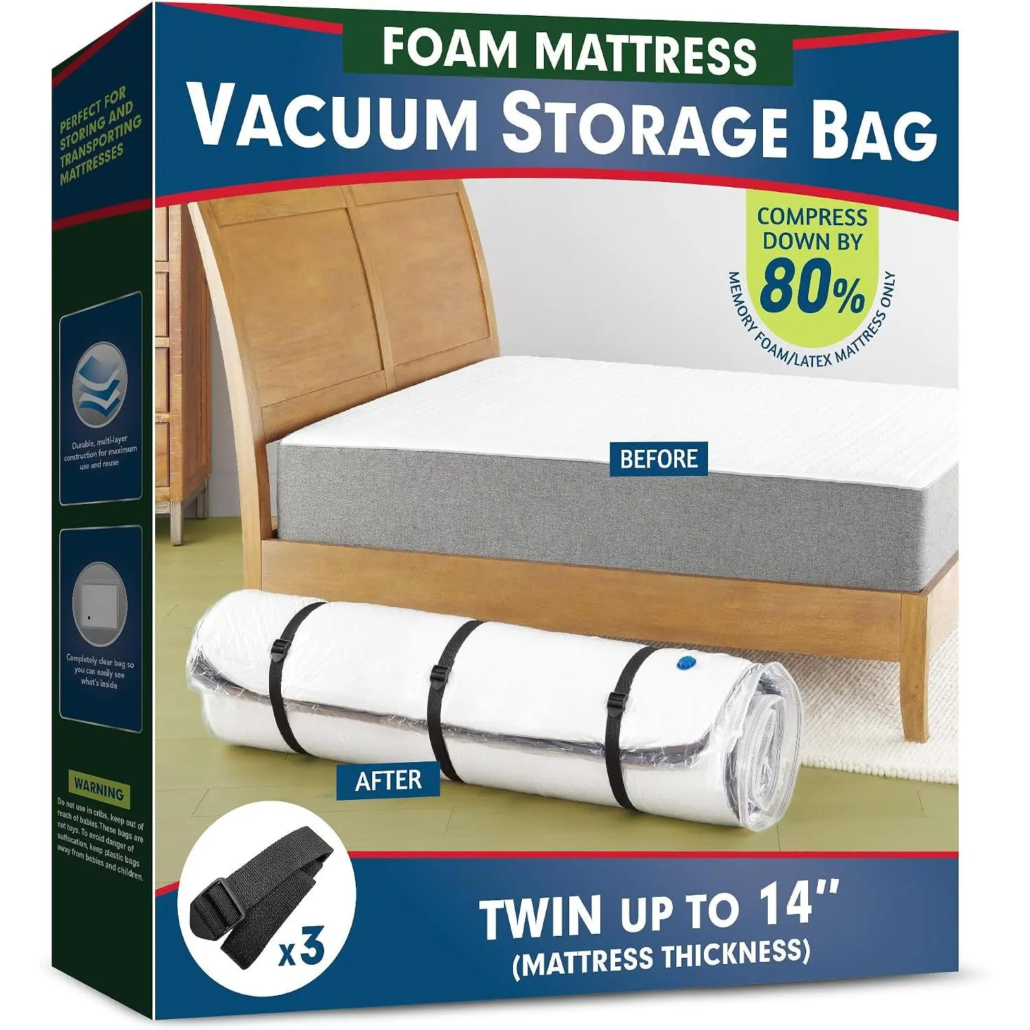 Vacuum Mattress Bag for Memory Foam and Latex