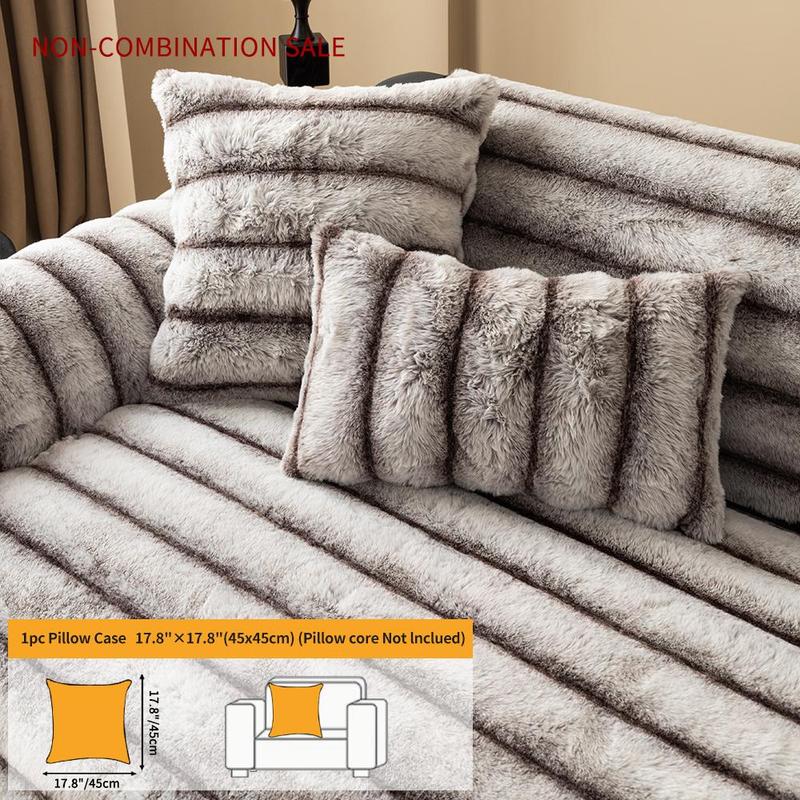 Modern Soft Plush Sofa Cover, Sofa Slipcover, 1 Count Non-slip Soft Comfortable Sofa Cushion Cover, Pillowcase without Filler, Sofa Protector for Home Living Room, Bedroom, Hotel