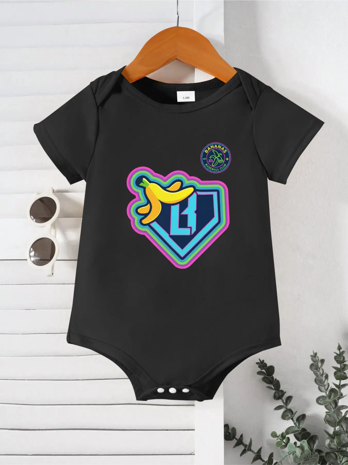 Kids Summer Fashion Casual Round Neck Banana Print Jumpsuit, Slim-Fit, Perfect for Outdoor Activities, Unisex, Ideal Gift