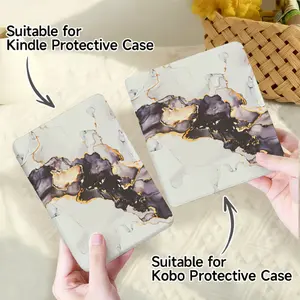 for Kindle/kobo/Tolino Case, Marble Black Gold White Pattern for New Kindle 11Th 2019, for Kindle 11th Generation Case for Kindle 11Th (2022/2024), 6-Inch, 7-Inch Kindle Paperwhite 12Th Generation 2024 Vision Color (2024) /Vision 6 (2021）/Shine Color (202