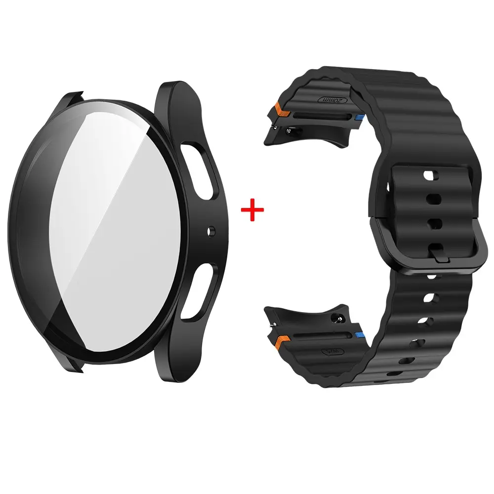 High-Quality Silicone Strap + Matte PC Band, Smartwatch Compatible Bands, Durable Fashion Design for Samsung Galaxy Watch 8/4/5/6/7/7 Fe, Unisex Accessory, Smartwatch Accessories