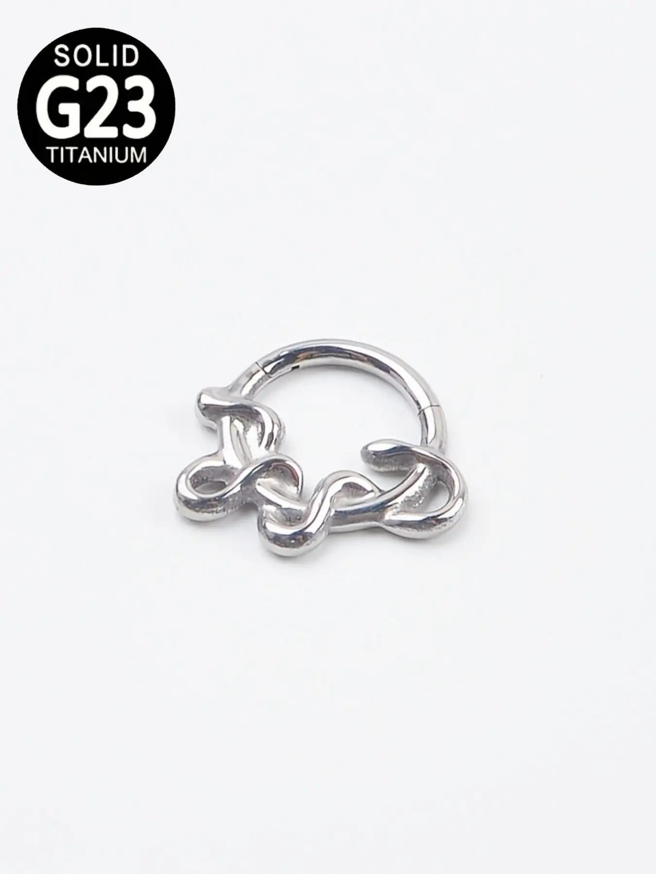 1pc ASTM F136 Titanium Alloy Snake Like Winding Clicker Applicable to Ear Cartilage Piercing Jewelry Accessories For Women
