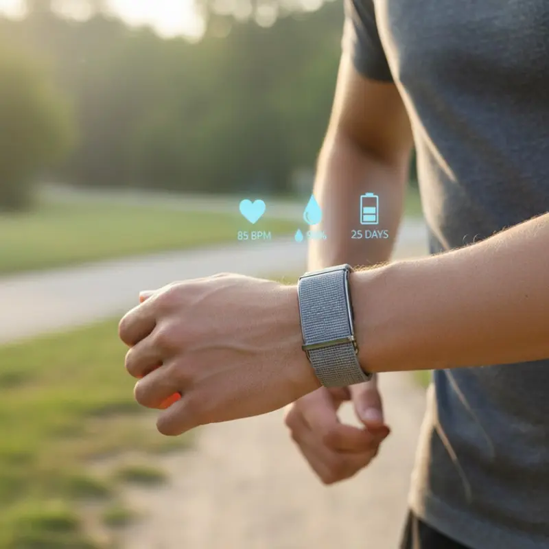 Screenless Fitness Tracker with Heart Rate, Smart Bracelet ,with SpO2 / Sleeping Tracker,  25 Days Battery,IP68 Waterproof,Multiple Sports Modes,Free APP, Adjustable Strap