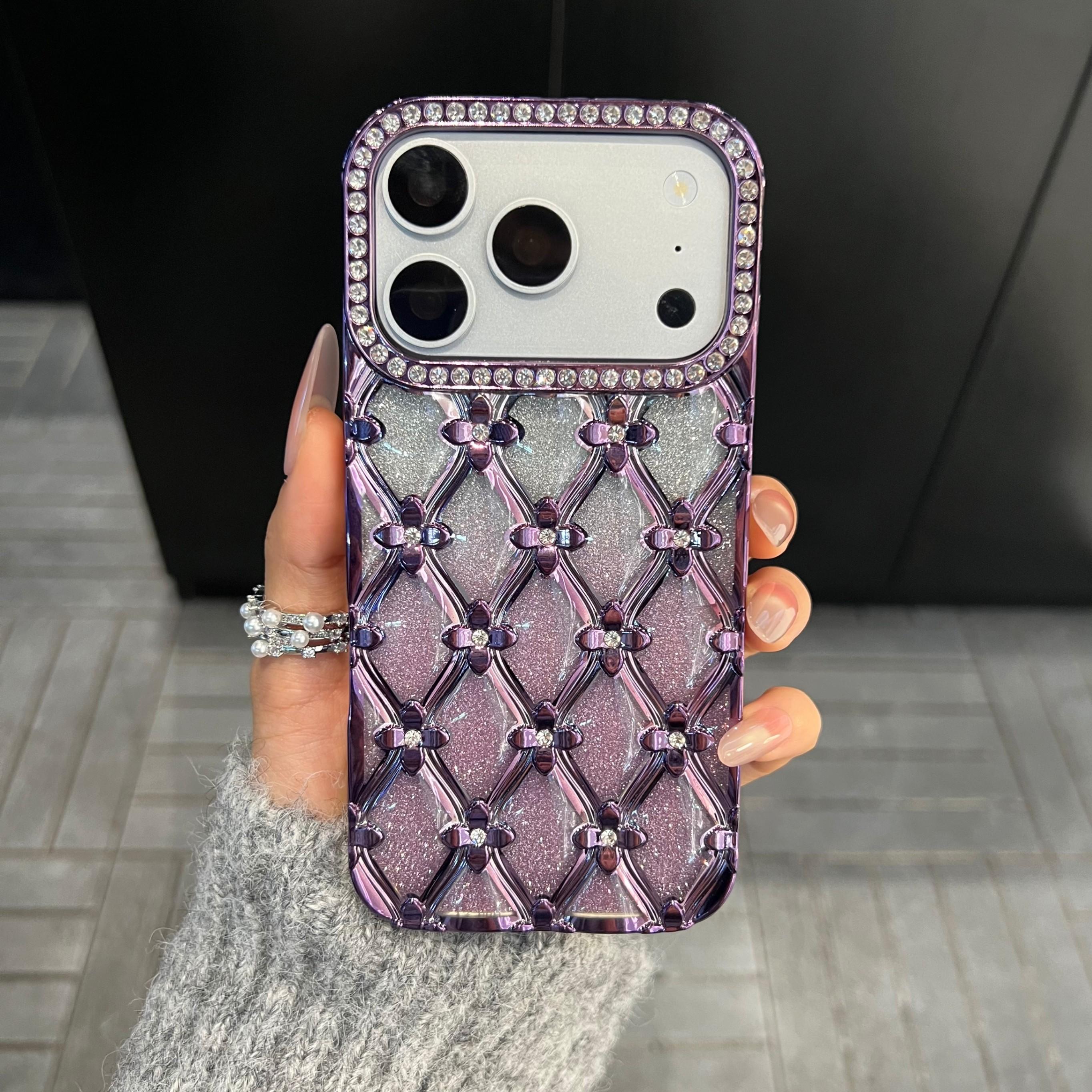 Pink Rhinestone Starry Sky Soft Case for iPhone 17 Pro Max 16 Pro Max 15 14 13, Luxury Bling Protective Cover