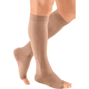 Clima Fresh Technology Compression Socks for Male Adults - 30-40 mmHg, Open Toe, Knee High Compression Stockings with Silicone Top Band for Early Stage Lymphedema