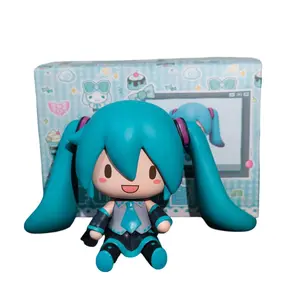 Fufu Hatsune Miku Anime Figure, Q Version Changeable Expression Model, Collectible Figures Handmade Statue, Perfect Gift for Fans