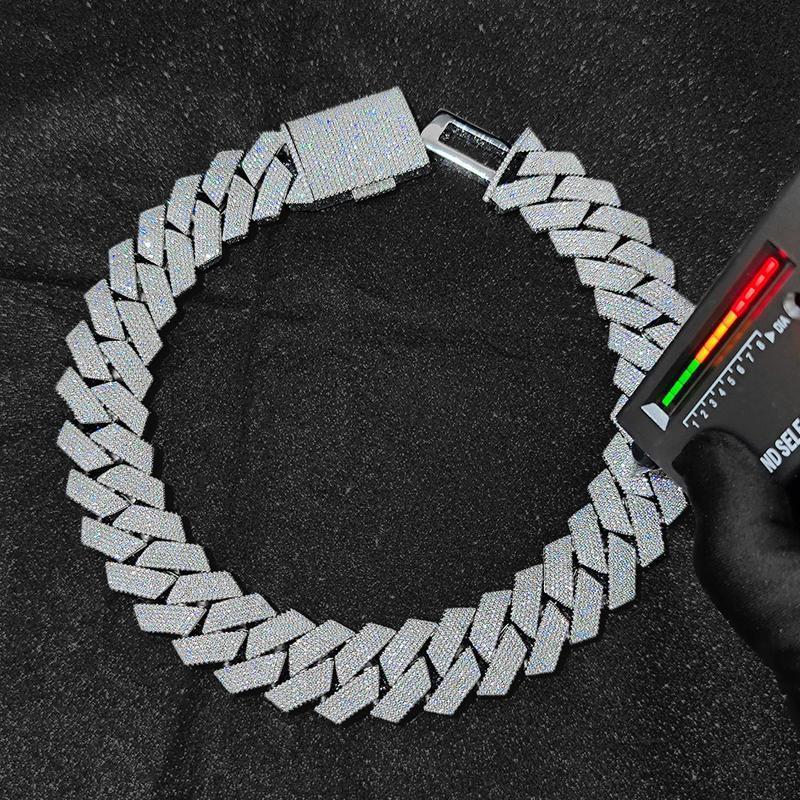 [SWS]Pass Diamond Test GRA Moissanite 25mm Wide 6Rows 925 Solid Silver Cuban link chain for Rapper Hip Hop VVS Iced Out Necklace Book Pendant.............