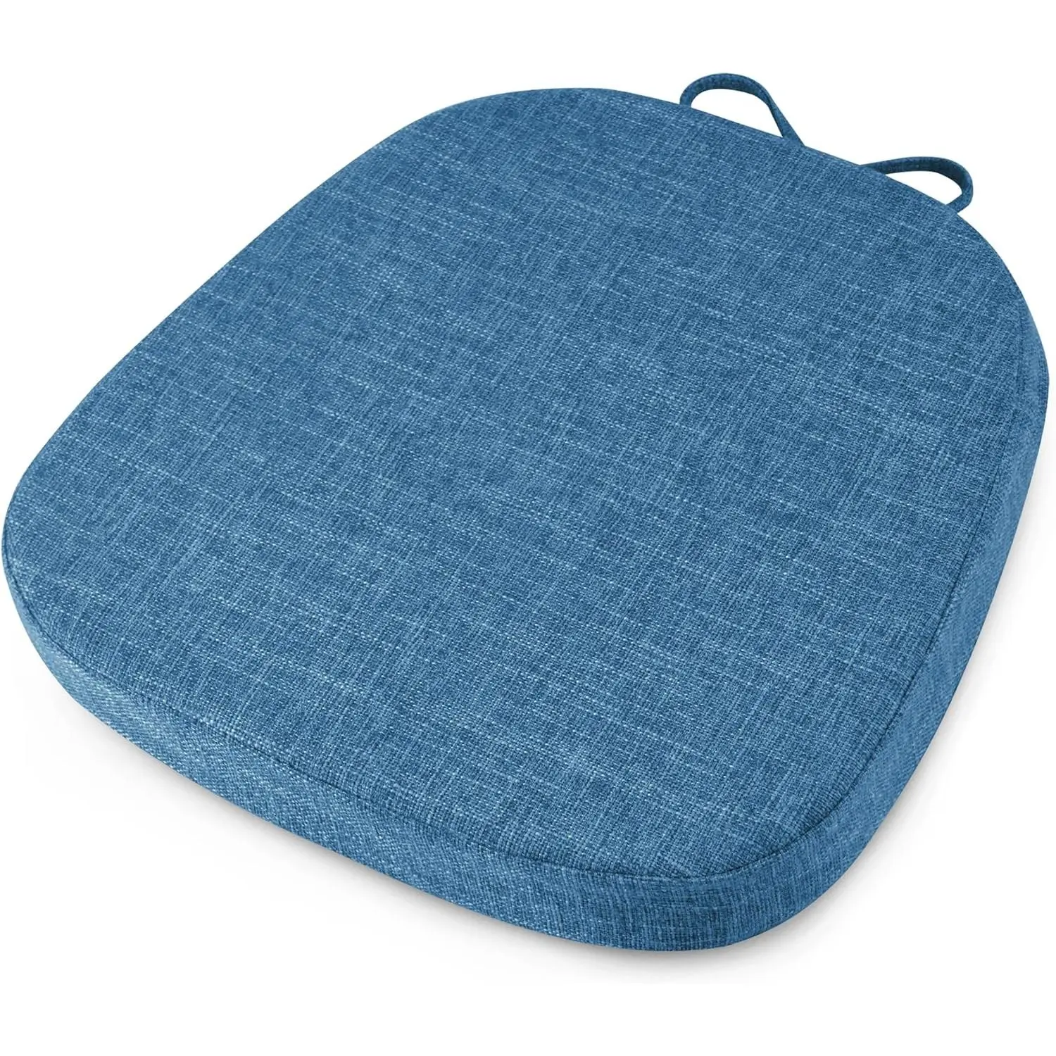 14x14 Chair Cushions for Metal Dining Chairs 1 Piece Blue |   Non Slip, Washable Removable Cover with Ties, Textured, for Dining Room, Kitchen Cafés Bistro Patio, Stackable Chairs