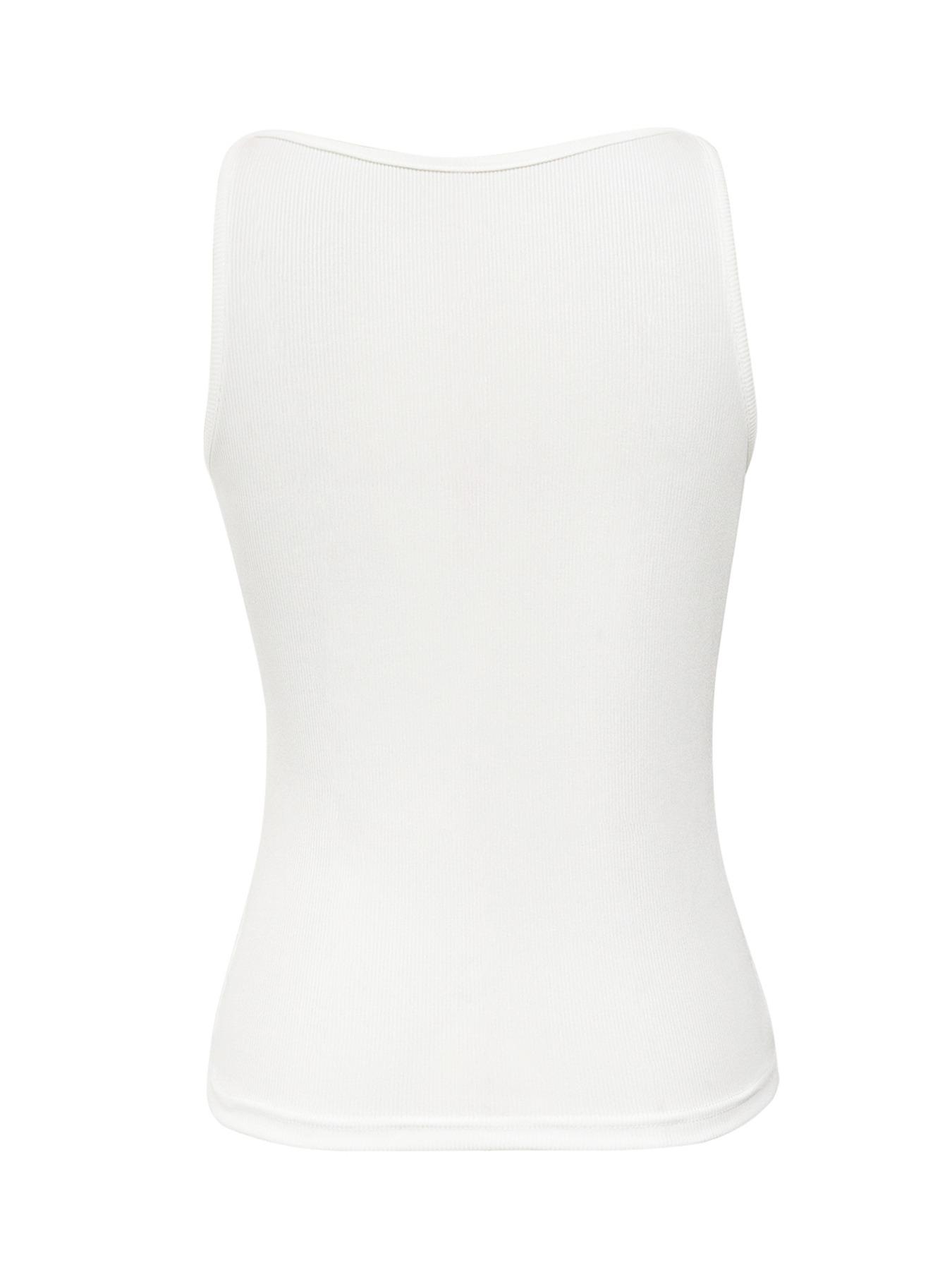 Women's Chain Decor Ribbed Tank Top, Casual Round Neck Sleeveless Top, Ladies Clothes for Daily Wear