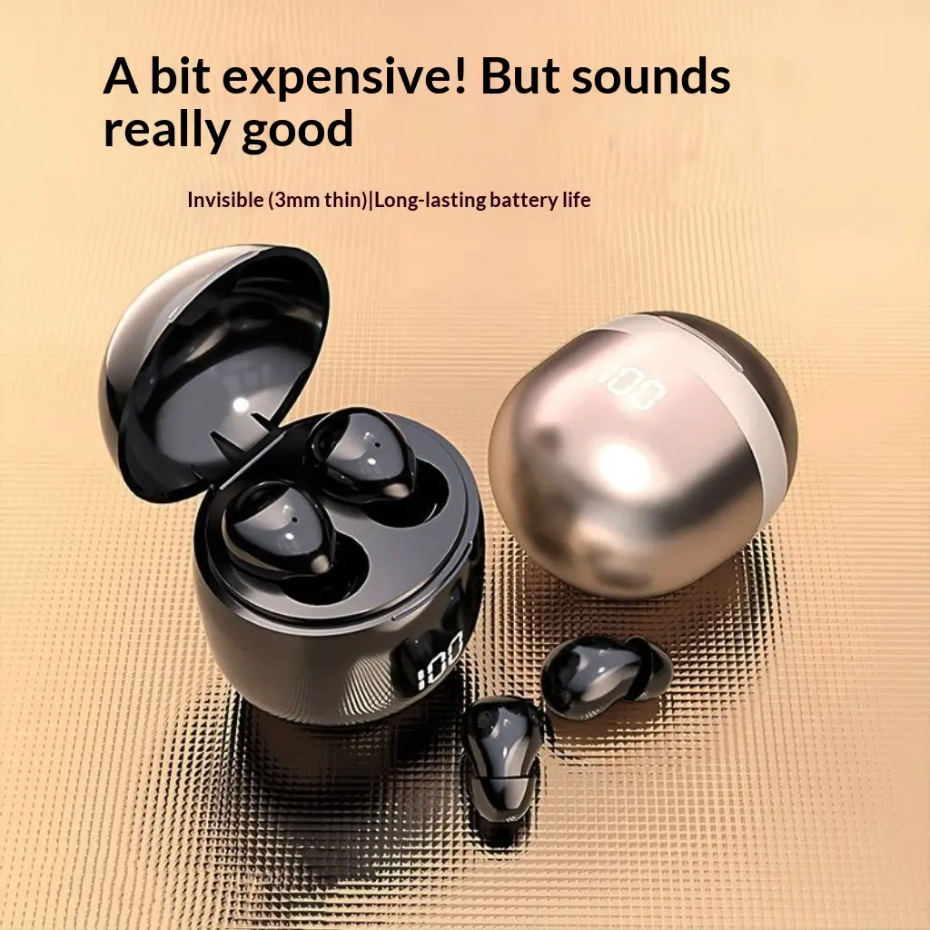 Mini Invisible Sleep Earbuds, Ultra-Thin Wireless Bluetooth Earphones for Side Sleepers, Discreet Office Listening, Long Battery Life with Charging Case