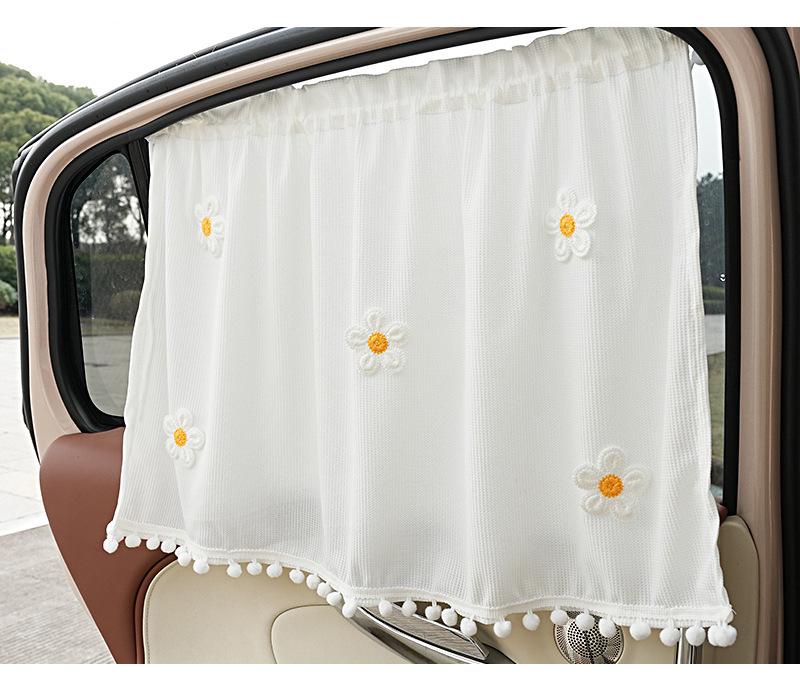 Car sunshade curtain for summer, fresh floral design, car sunshade curtain, interior sun protection and privacy curtain