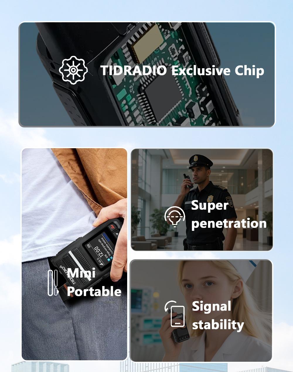 TIDRADIO TD-G18 Global POC Radio with 1 Year SIM Card Walkie Talkie Long Range 4G Network 2 Way Radio 5000 KM for Hiking and Camping 3000mAh Battery Clear Audio 4G Signal