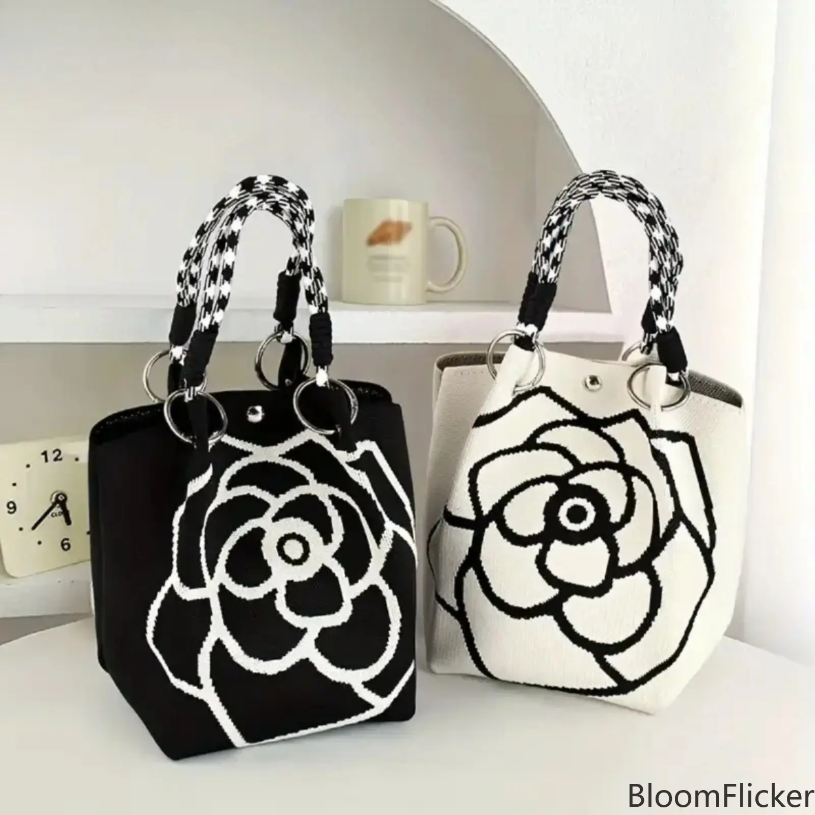 Multi-Purpose Top Handle Floral Print Handbag for Women, Spacious All-Match Daily Purse with Exquisite Pattern & Durable Material, Fashion Tote to Hold Phones Daily Essentials, Ideal for Campus, Business Work & Weekend Casual Outings