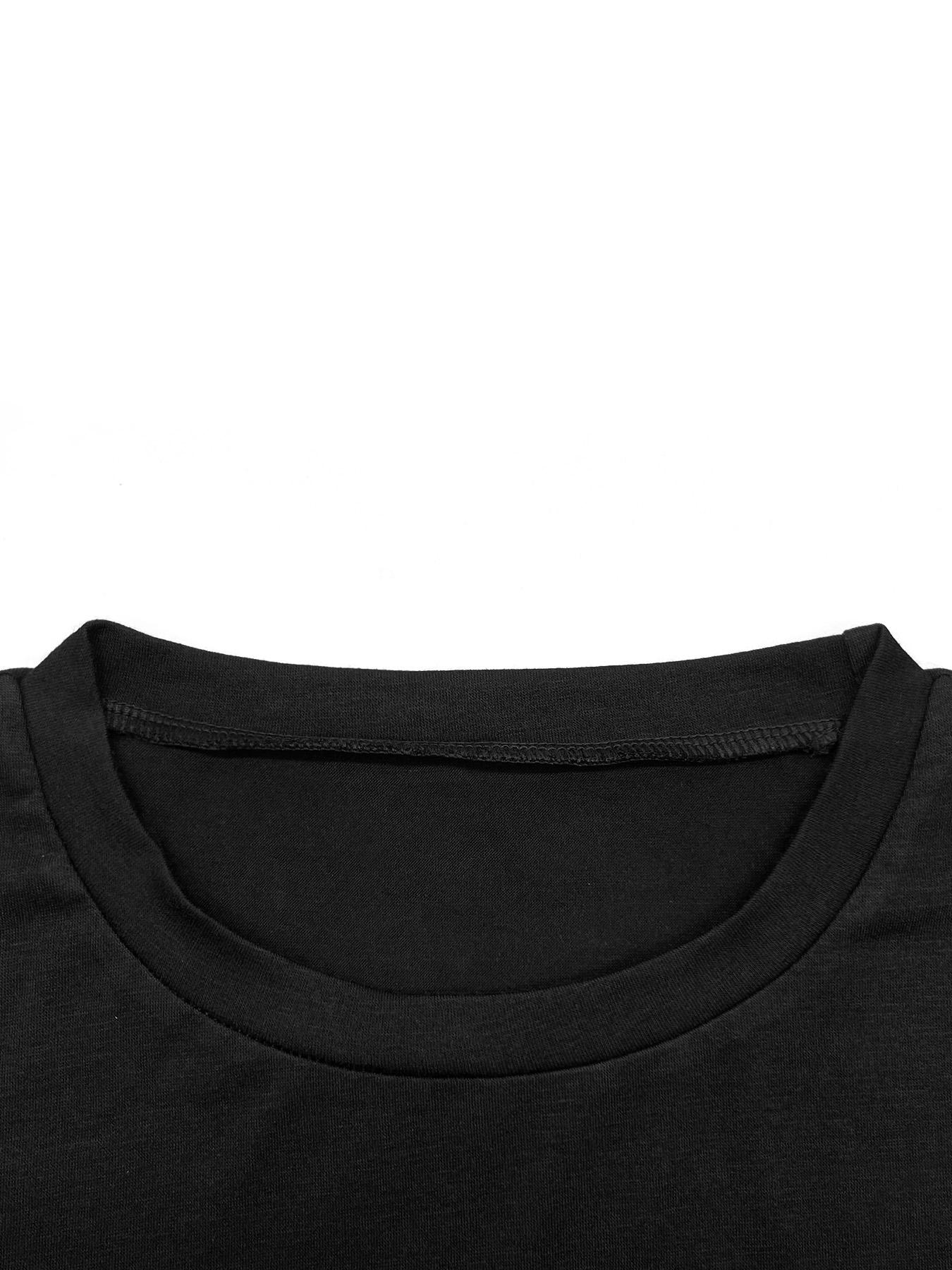 Women's Heart Print Round Neck T-shirt, Casual Long Sleeve Crew Neck T-shirt for Spring & Fall, Fashion Women's Top for Daily Wear