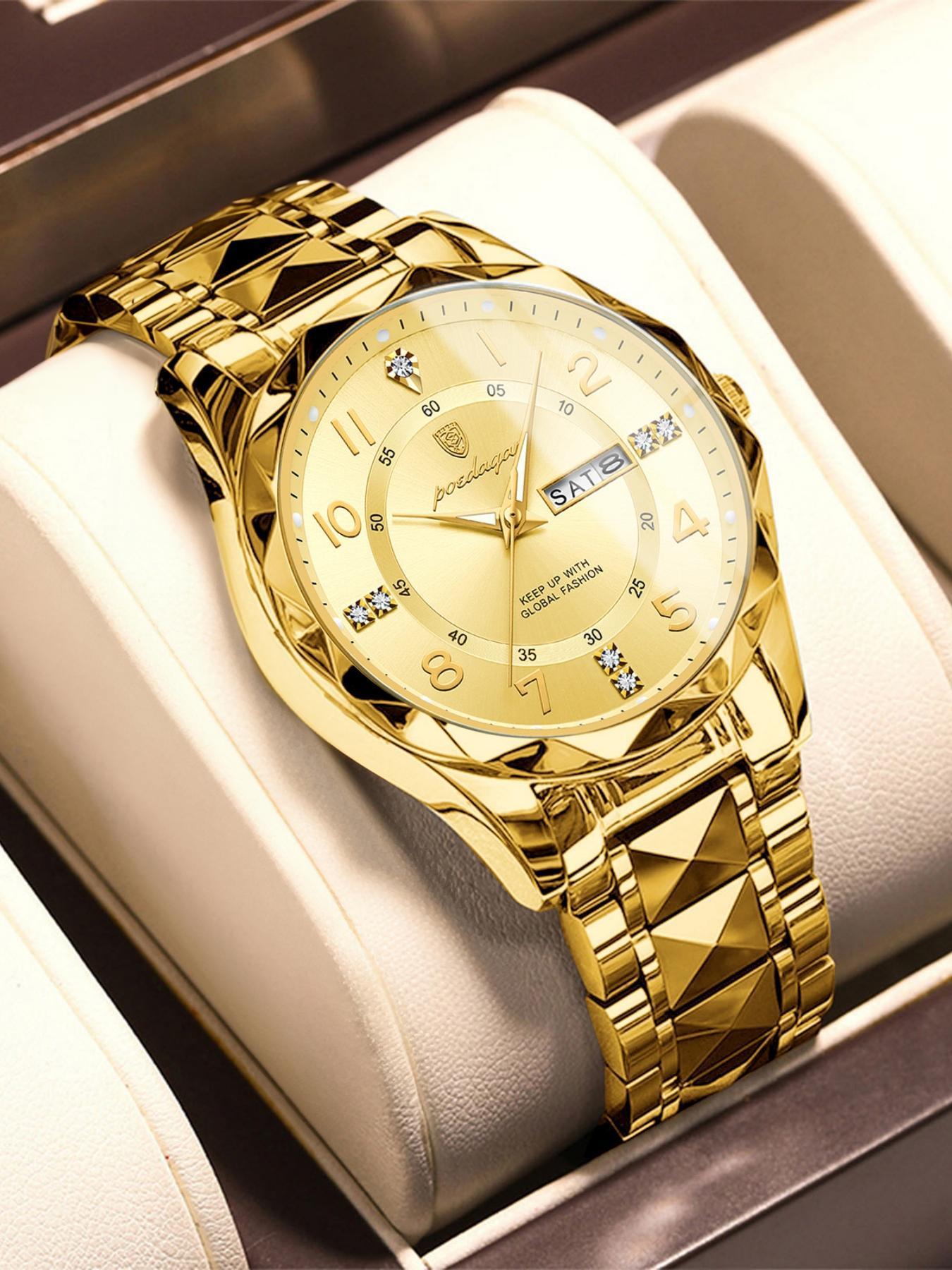 Business Fashion Analog Quartz Watch, Fashion Waterproof & Luminous Watch for Men, Trendy All-match & Exquisite Watch for Birthday Gift with Box, Business Fashion Watches