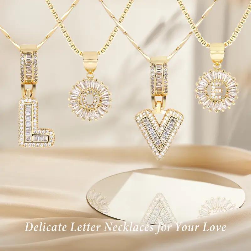 2-Piece Initial Set 26 Alphabet Necklace Fashion Jewelry Perfect for Parties, Birthdays, Anniversary Gifts, Valentine's Day Gift Sets