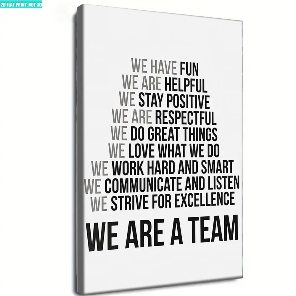 Framed modern canvas wall art print with positive team culture quotes, aesthetic decorative artwork for entrepreneurs' workspace, great gift for coworkers church decor unique art decoration
