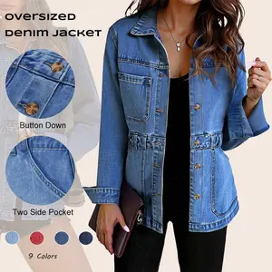 Imily Bela Womens Oversized Denim Jacket Distressed Button Down Boyfriend Jean Jackets 2026 Trendy Shacket