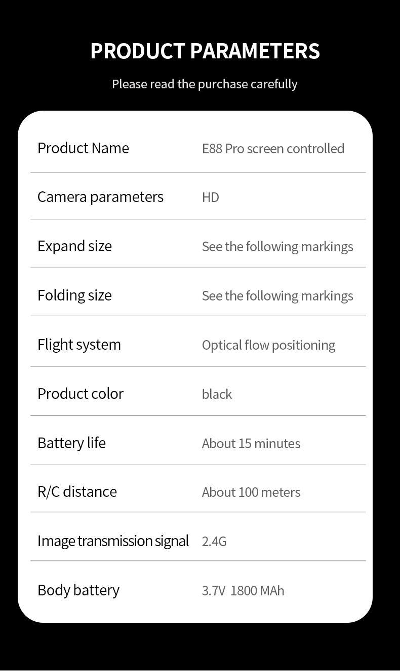 2025 New E88 Pro Upgraded Drone With Screen 4K Camera Aerial Photography Camera Dron Foldable Quadcopter RC Toy For Kid Gift